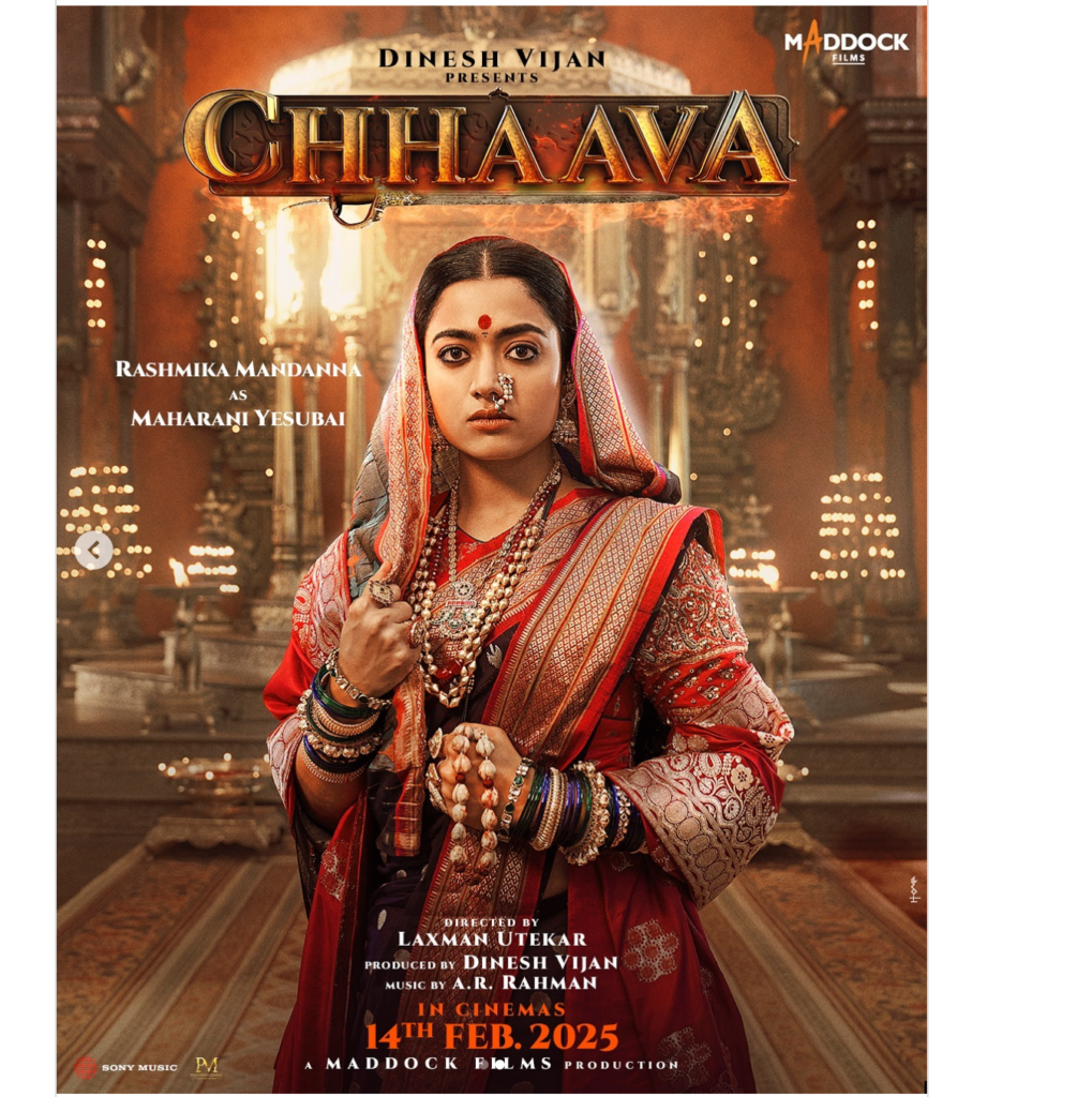 Rashmika's First Look as Maharani Yesubai in Chhaava Film